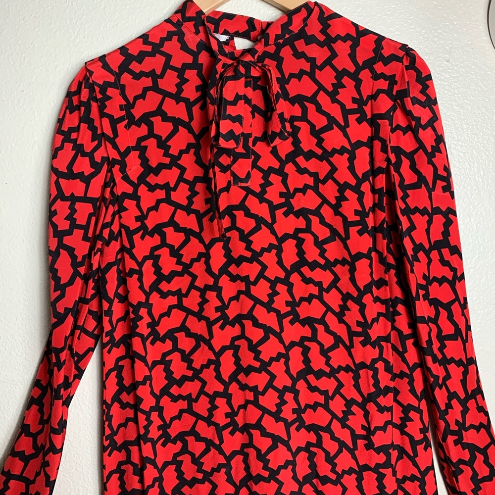 Pierre Cardin SILK Vintage Designer Geometric Print Silk Dress